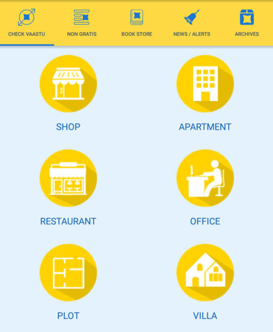 CheckVaastu welcome and guidance interface