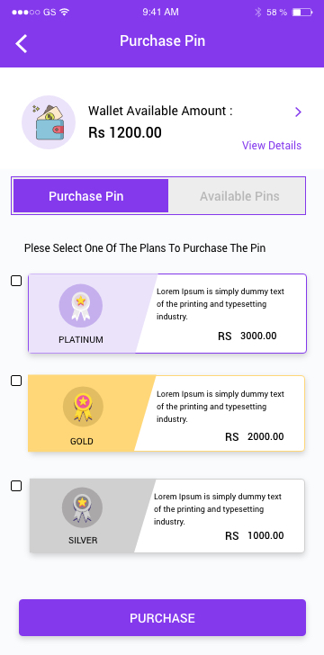 Purchase PIN