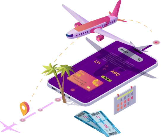 Illustration of travel planning and customer enquiries