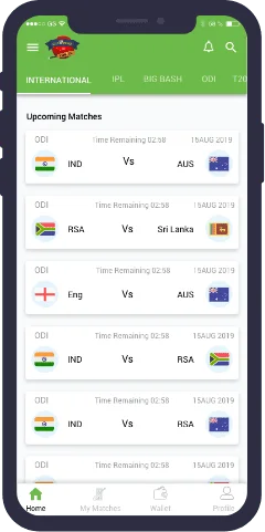 Champions of Choice fantasy-sports app interface