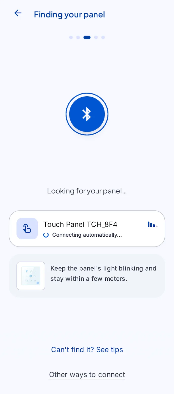 Designed screen for finding a nearby MeiSpace panel