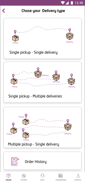 Octopus customer delivery home screen