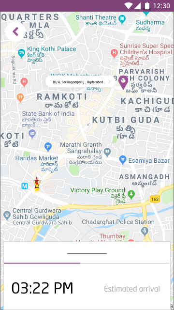 Octopus delivery tracking screen
