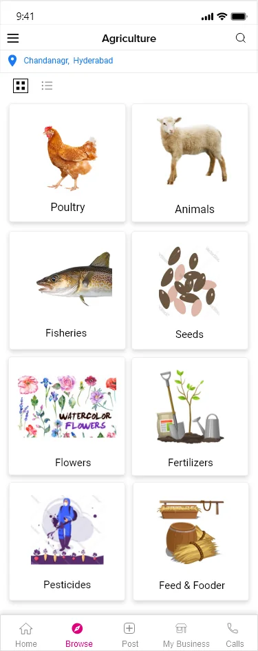 CallKisan agricultural marketplace categories