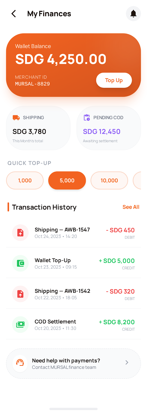 Twseel Merchant Financial Overview
