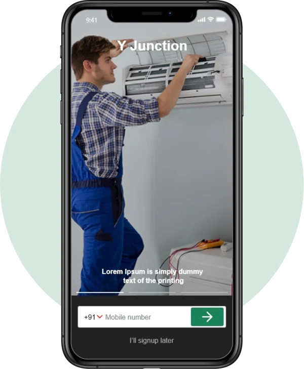 App welcome image displayed on the Y Junction website